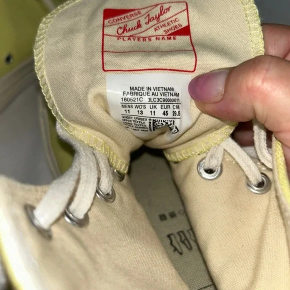 Converse Chuck Taylor All Star 70 Hi Light Yellow Sneakers Shoes Size M 11 W 13 - Picture 12 of 16